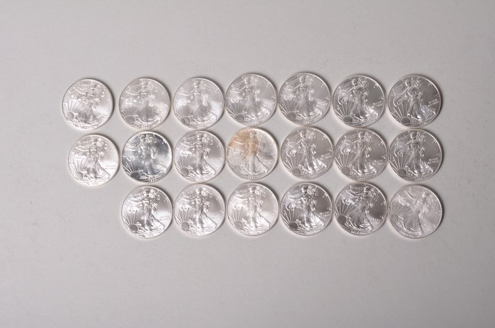 American Silver Eagles in Tube