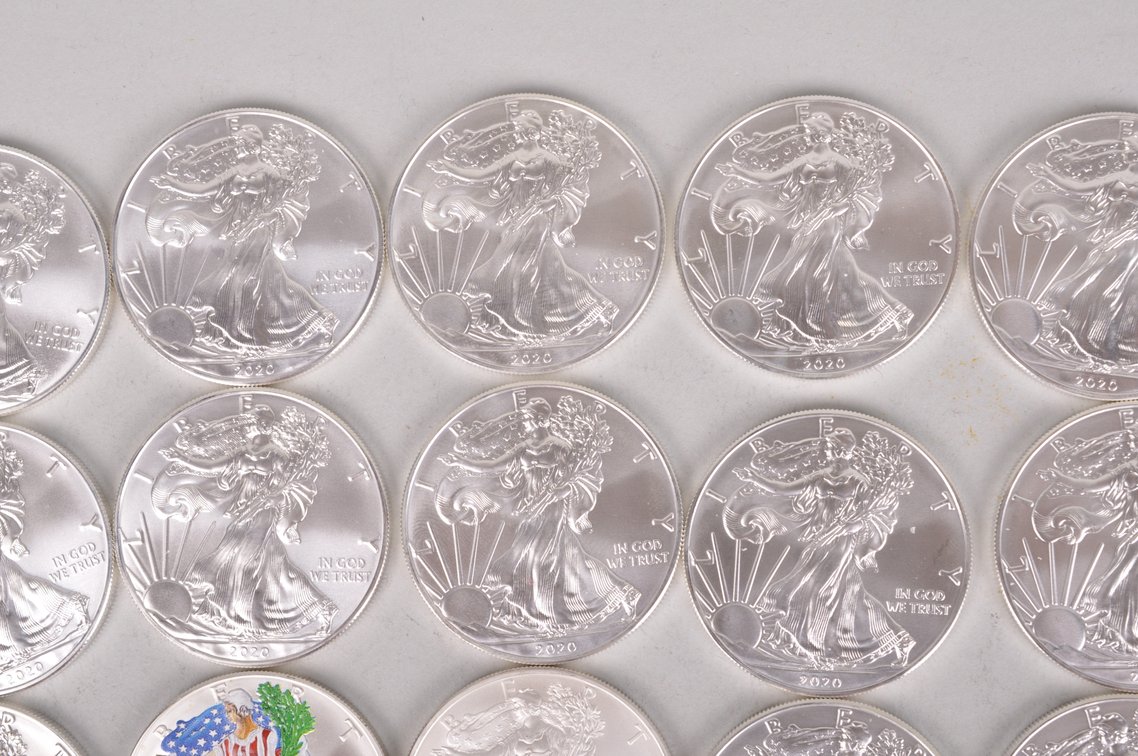 American Silver Eagles in Tube, photo 4 of 14