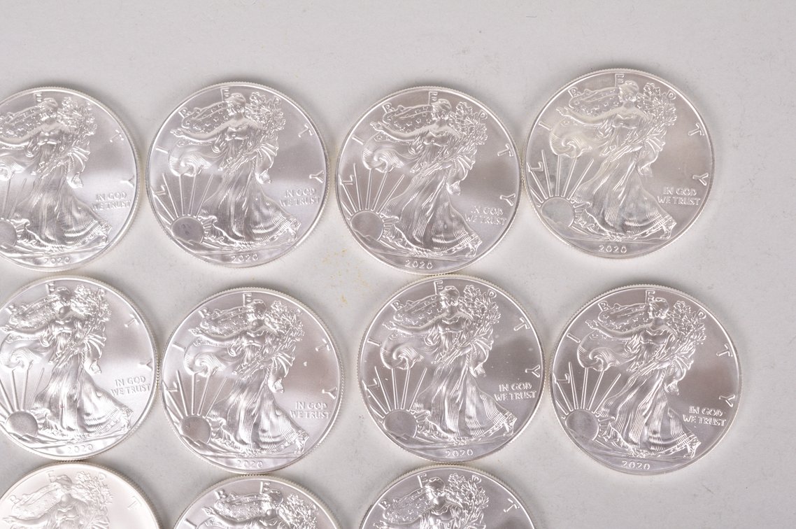 American Silver Eagles in Tube, photo 5 of 14