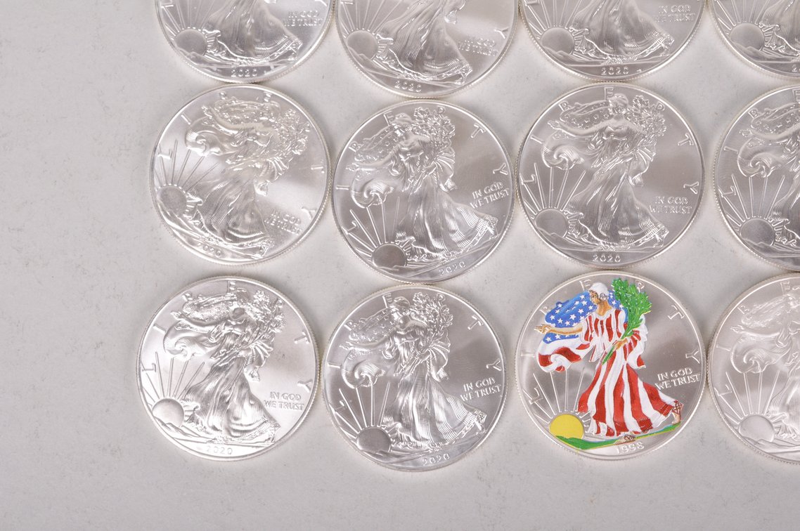 American Silver Eagles in Tube, photo 6 of 14
