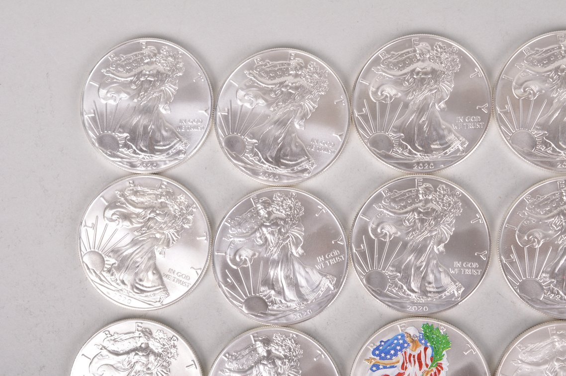 American Silver Eagles in Tube, photo 3 of 14