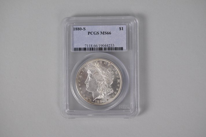 Graded and Slabbed Mint Condition Morgan Silver Dollar