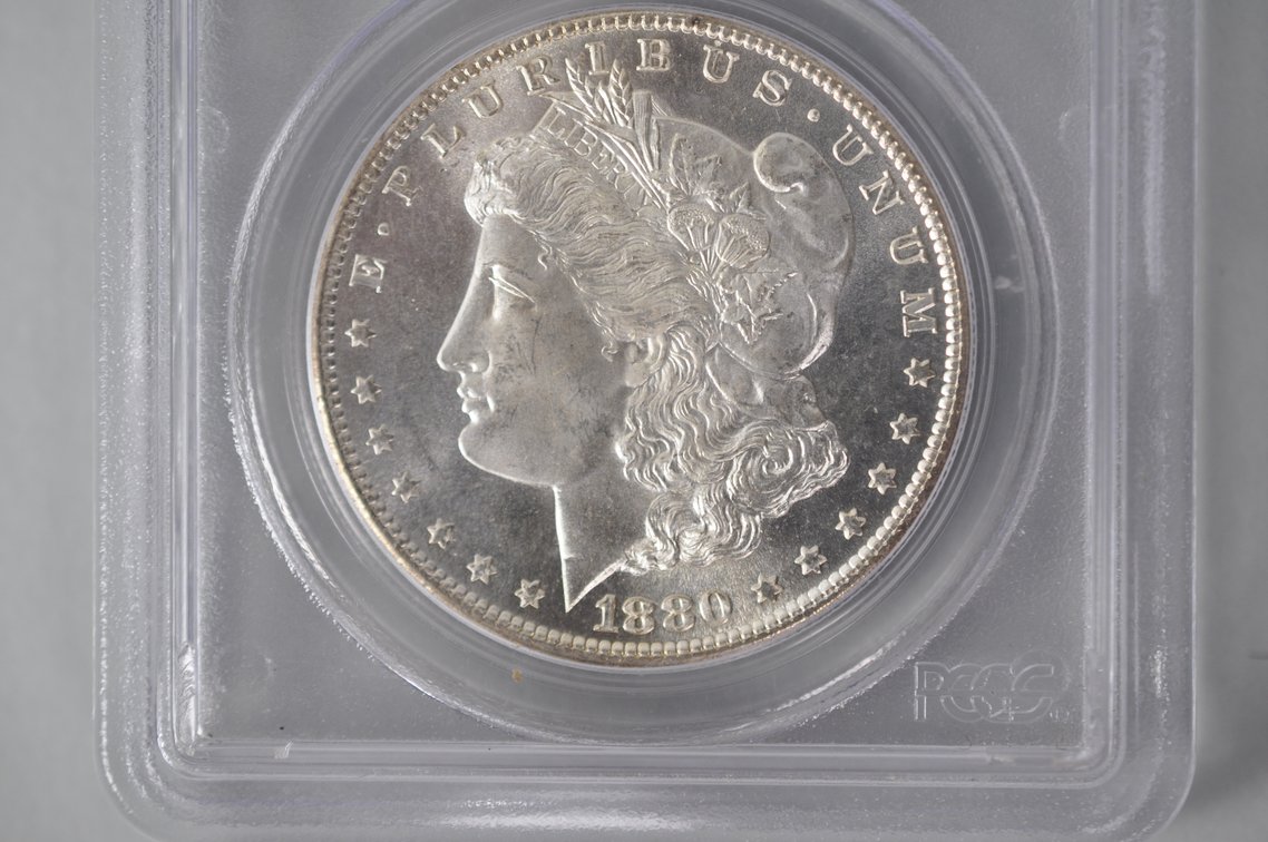 Graded and Slabbed Mint Condition Morgan Silver Dollar, photo 4 of 8