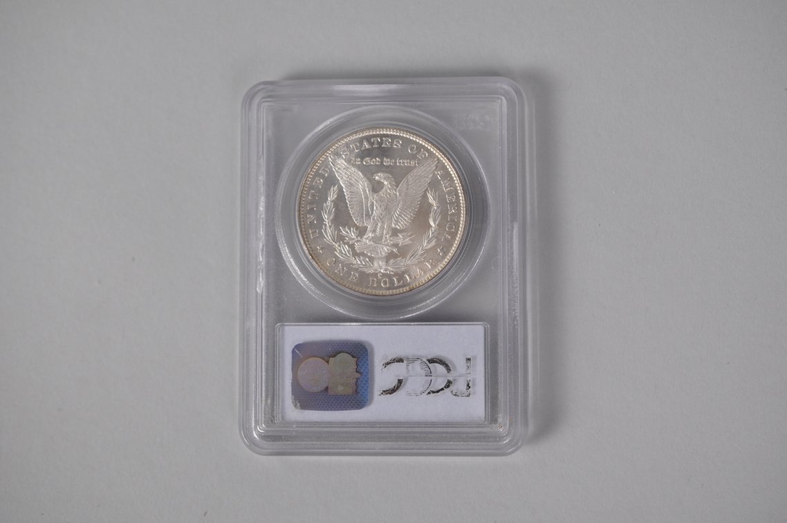 Graded and Slabbed Mint Condition Morgan Silver Dollar, photo 5 of 8