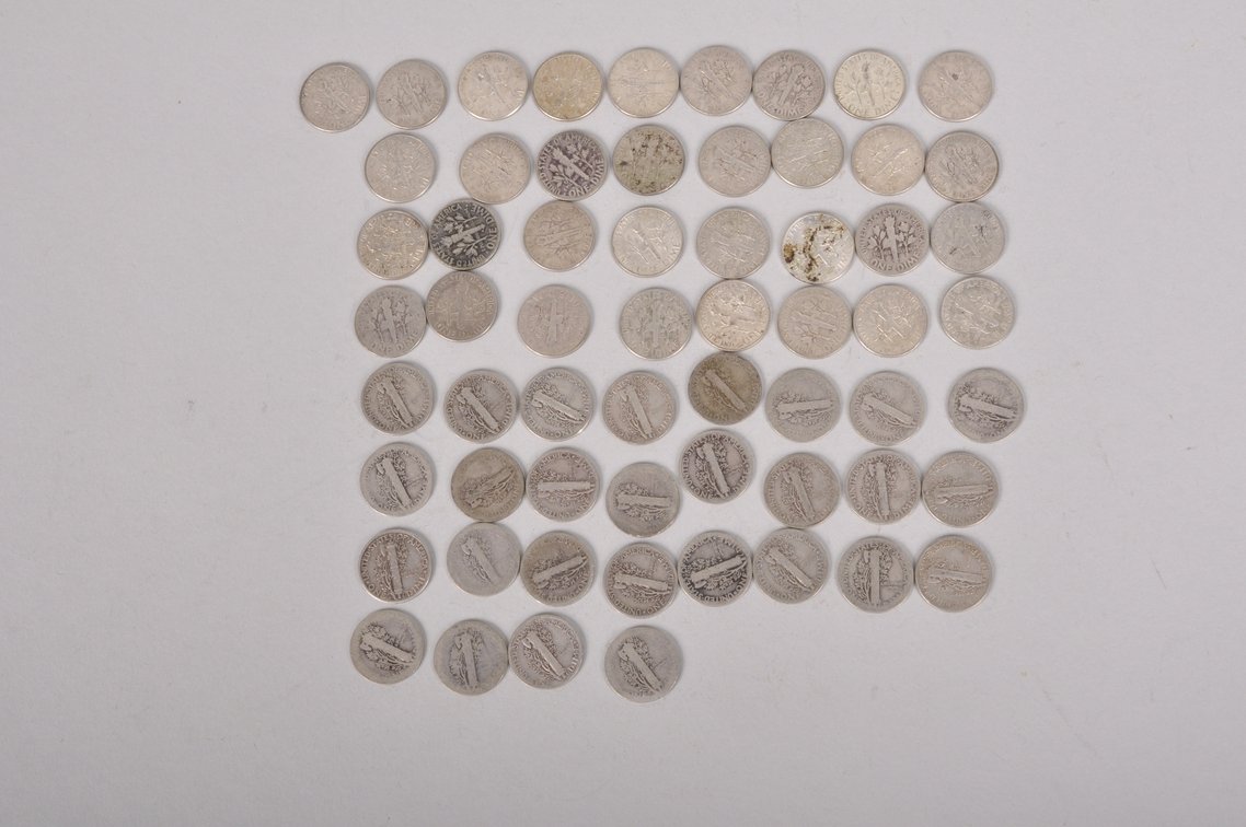 Average Circulated Silver Roosevelt and Mercury Dimes, photo 11 of 17