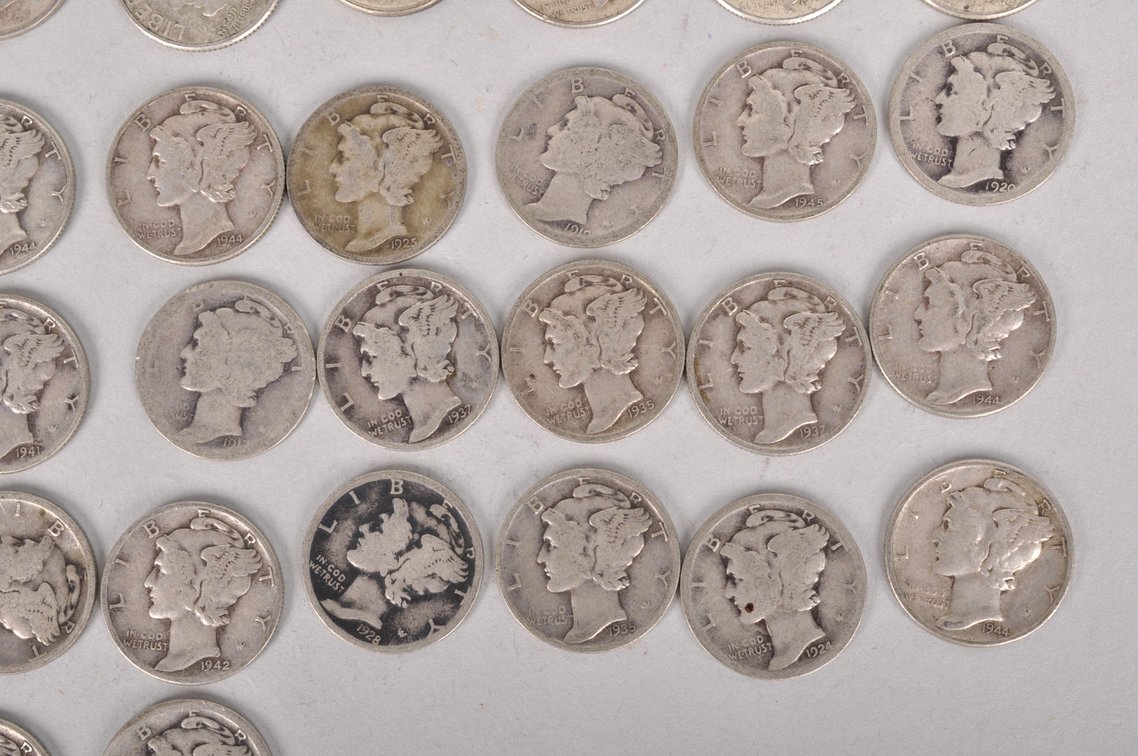 Average Circulated Silver Roosevelt and Mercury Dimes, photo 8 of 17