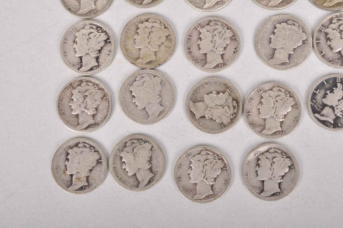 Average Circulated Silver Roosevelt and Mercury Dimes, photo 9 of 17