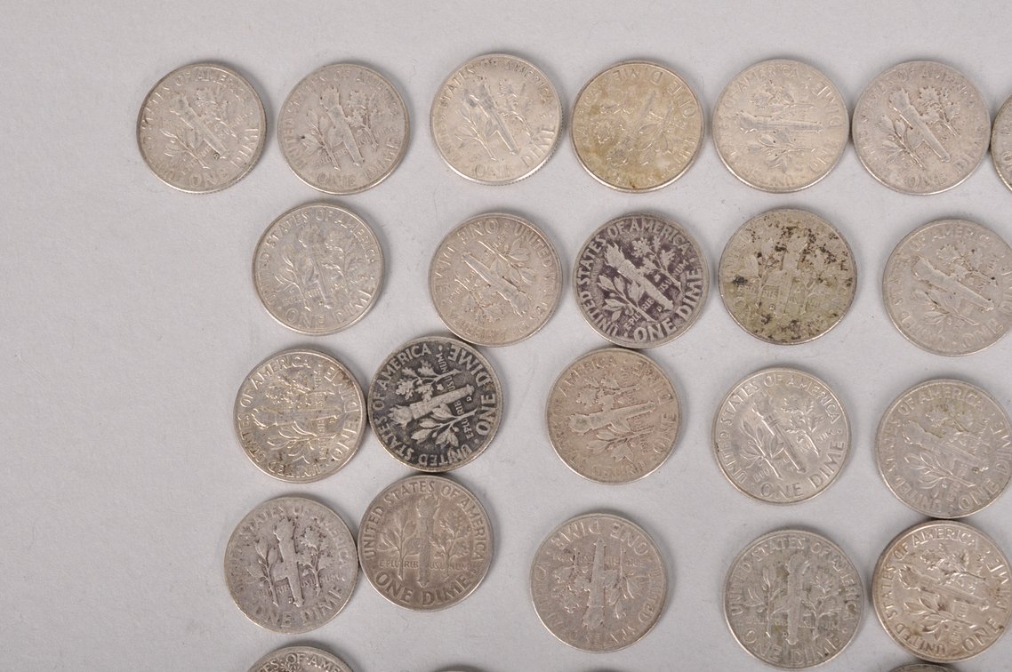 Average Circulated Silver Roosevelt and Mercury Dimes, photo 12 of 17
