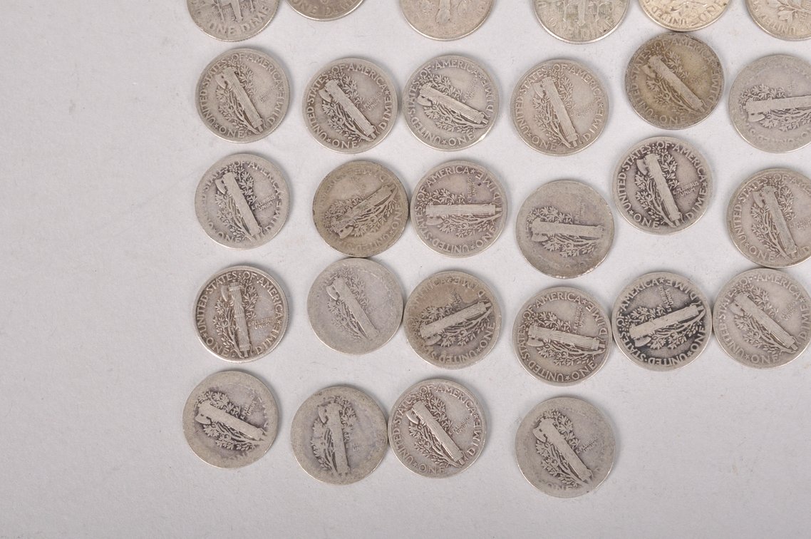 Average Circulated Silver Roosevelt and Mercury Dimes, photo 14 of 17