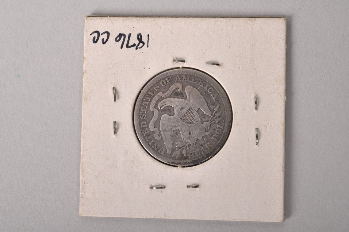 1876 Carson City Seated Liberty Quarter, photo 5 of 5
