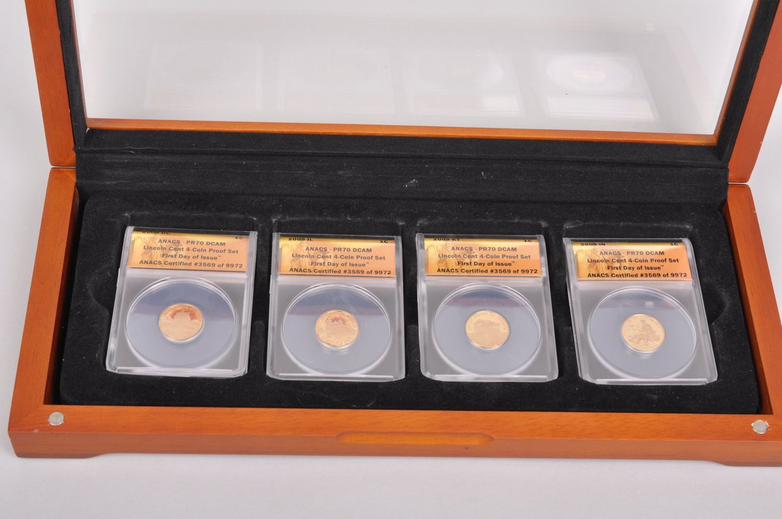 Graded 2009 Lincoln Cents in a Wooden Box Collection, photo 2 of 7