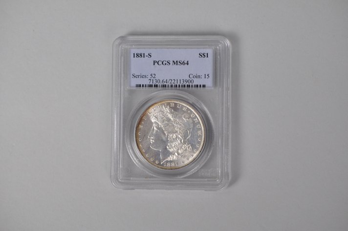 Graded and Slabbed Mint Condition Morgan Silver Dollar