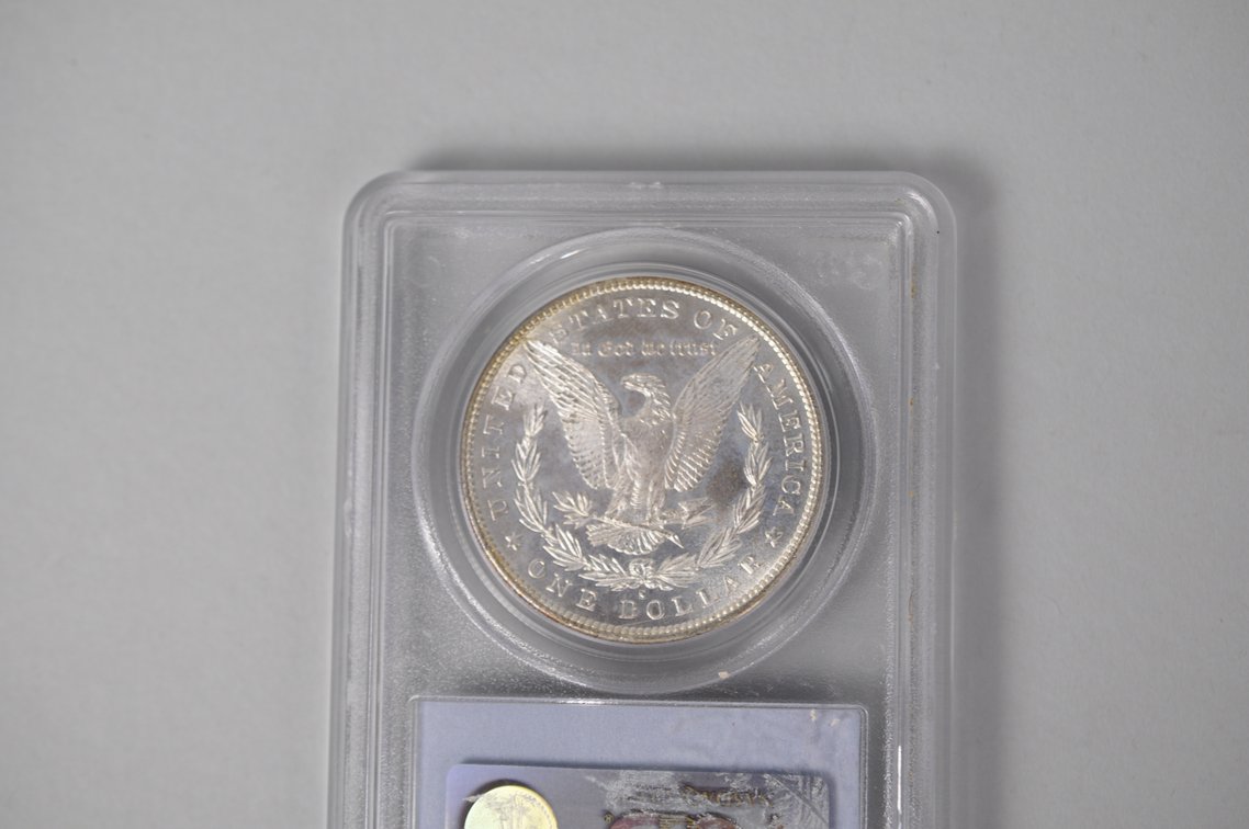 Graded and Slabbed Mint Condition Morgan Silver Dollar, photo 6 of 7
