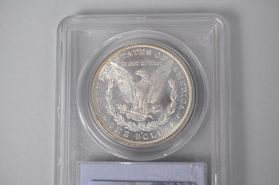 Graded and Slabbed Mint Condition Morgan Silver Dollar, photo 7 of 7
