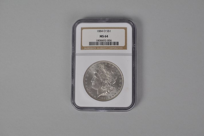 Graded and Slabbed Mint Condition Morgan Silver Dollar