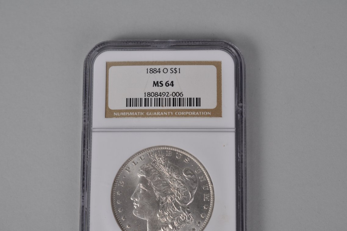 Graded and Slabbed Mint Condition Morgan Silver Dollar, photo 3 of 7