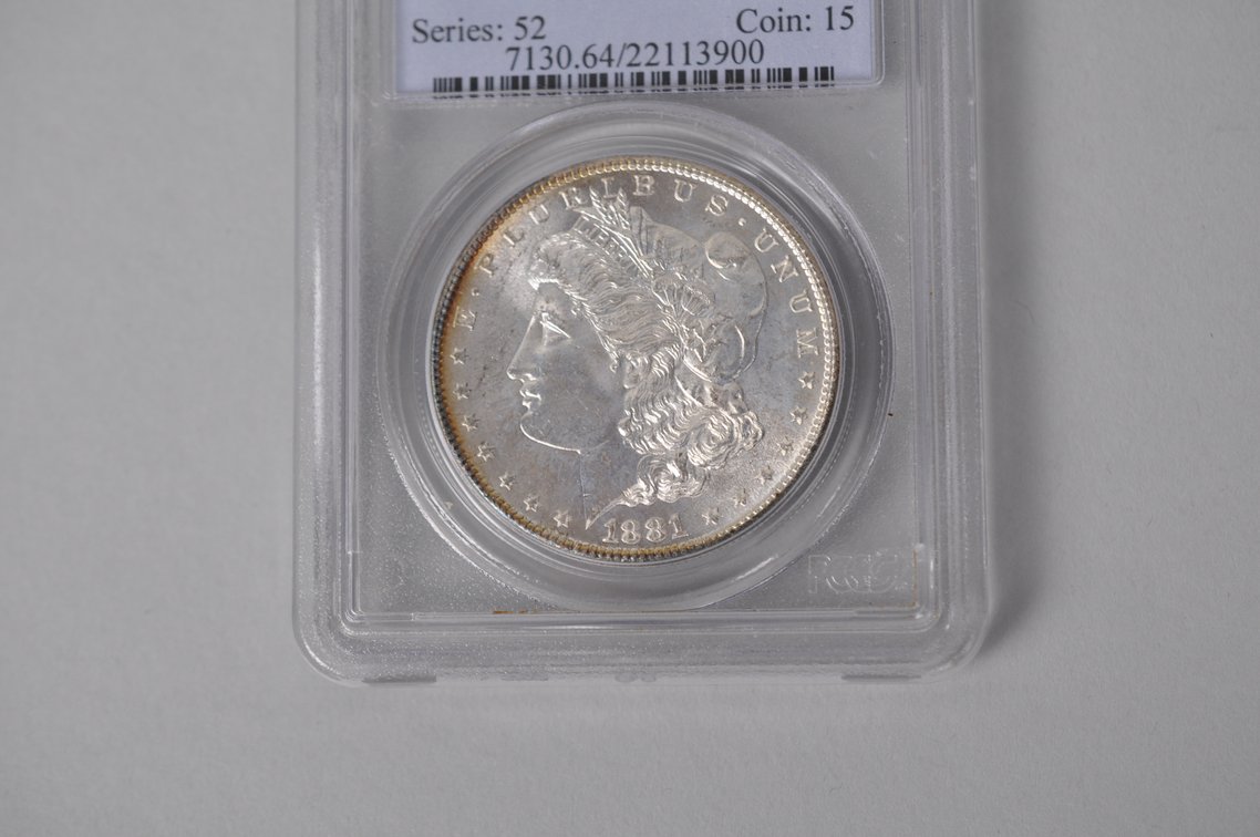 Graded and Slabbed Mint Condition Morgan Silver Dollar, photo 4 of 7