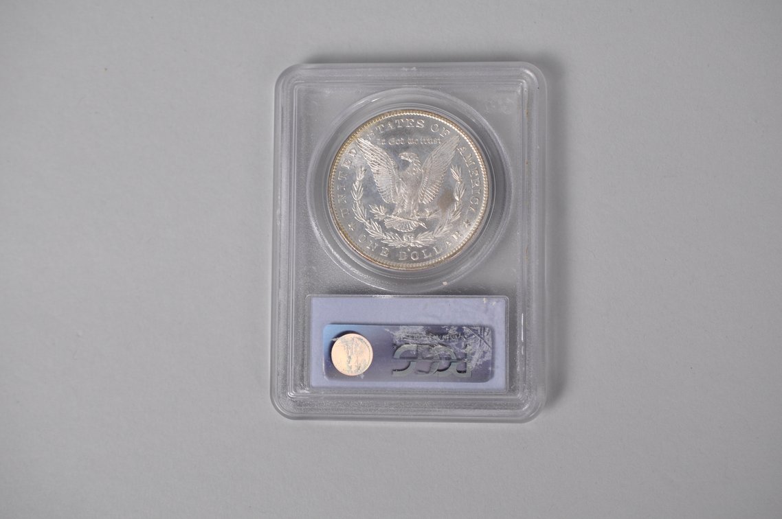 Graded and Slabbed Mint Condition Morgan Silver Dollar, photo 5 of 7