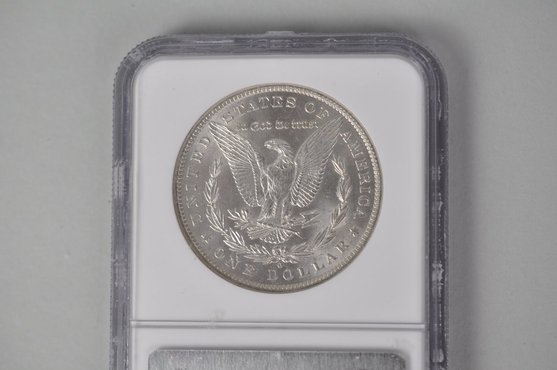 Graded and Slabbed Mint Condition Morgan Silver Dollar, photo 7 of 7