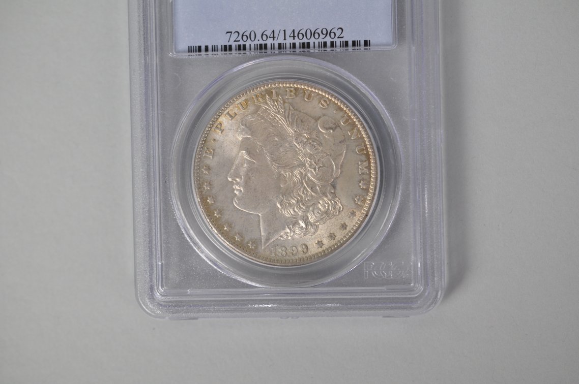 Graded and Slabbed Mint Condition Morgan Silver Dollar, photo 2 of 4