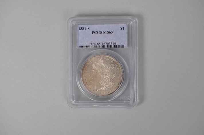 Graded and Slabbed Mint Condition Morgan Silver Dollar