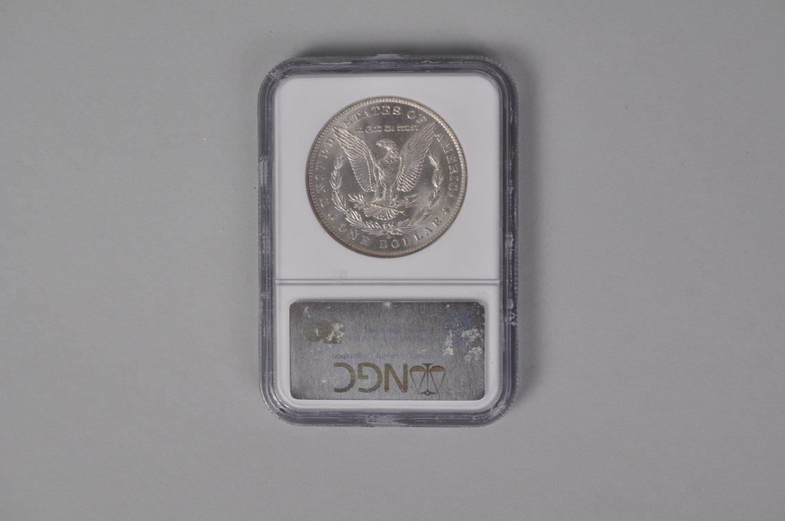 Graded and Slabbed Mint Condition Morgan Silver Dollar, photo 5 of 7