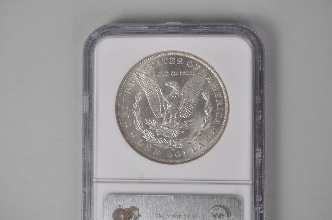 Graded and Slabbed Mint Condition Morgan Silver Dollar, photo 6 of 7