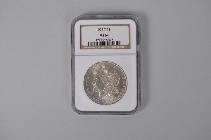 Graded and Slabbed Mint Condition Morgan Silver Dollar
