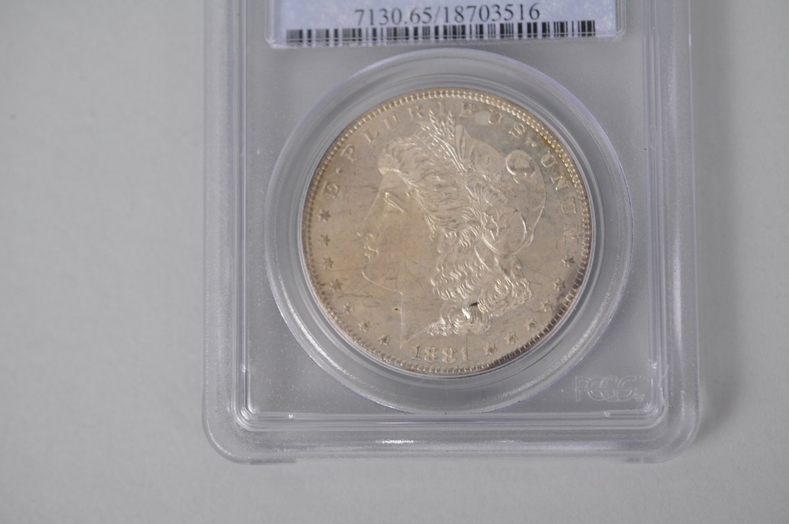 Graded and Slabbed Mint Condition Morgan Silver Dollar, photo 3 of 6