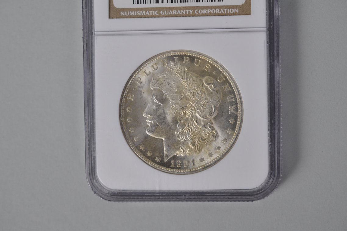 Graded and Slabbed Mint Condition Morgan Silver Dollar, photo 3 of 6
