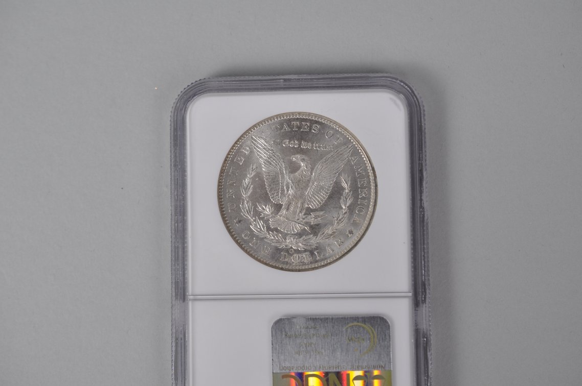 Graded and Slabbed Mint Condition Morgan Silver Dollar, photo 4 of 5