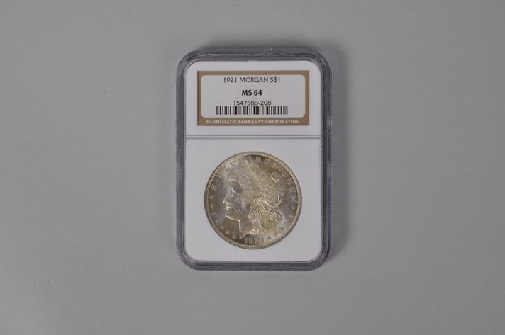 Graded and Slabbed Mint Condition Morgan Silver Dollar