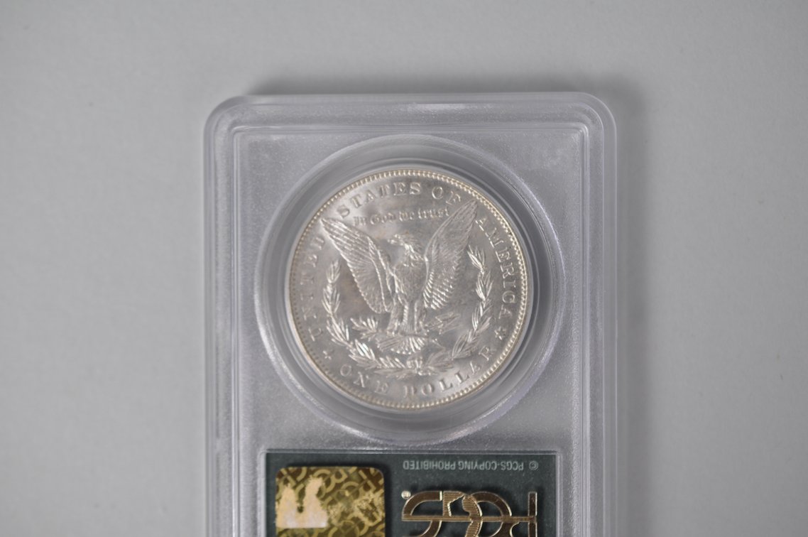 Graded and Slabbed Mint Condition Morgan Silver Dollar, photo 5 of 6