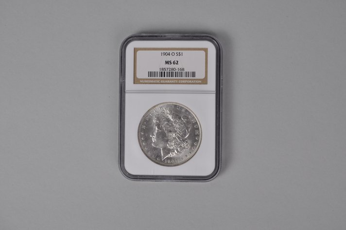 Graded and Slabbed Mint Condition Morgan Silver Dollar