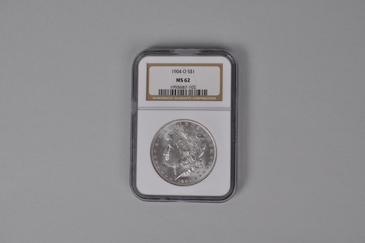 Graded and Slabbed Mint Condition Morgan Silver Dollar