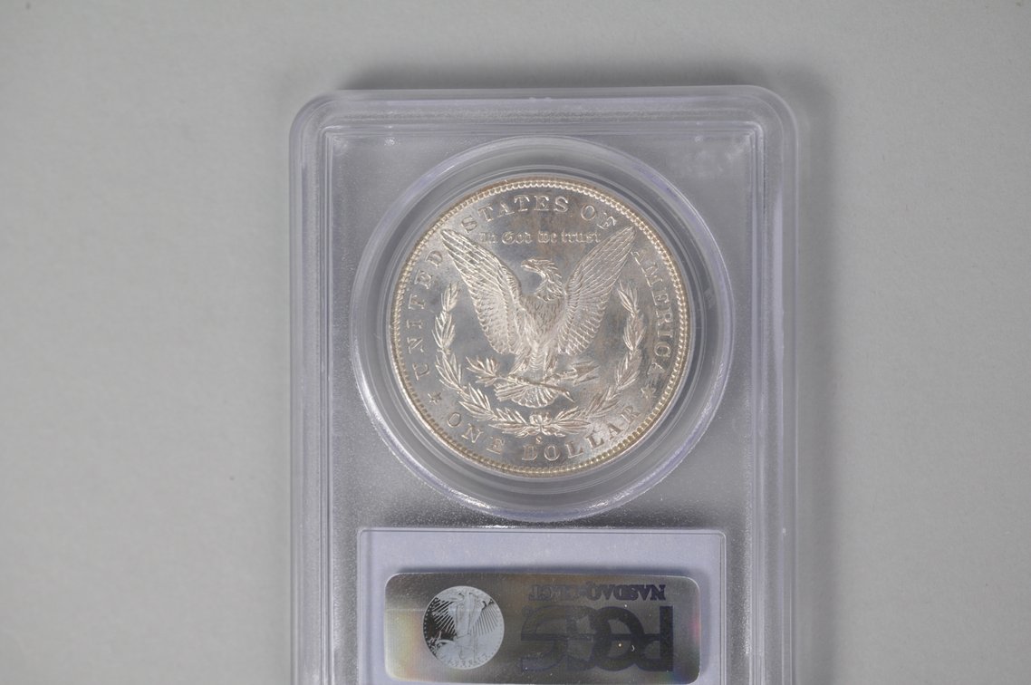 Graded and Slabbed Mint Condition Morgan Silver Dollar, photo 5 of 6