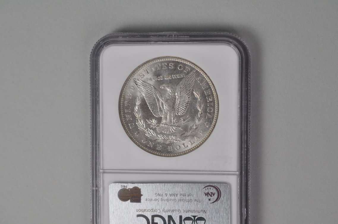 Graded and Slabbed Mint Condition Morgan Silver Dollar, photo 6 of 6