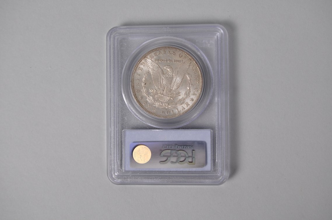 Graded and Slabbed Mint Condition Morgan Silver Dollar, photo 4 of 6