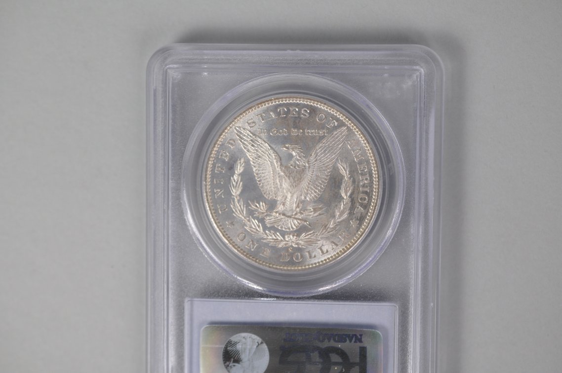 Graded and Slabbed Mint Condition Morgan Silver Dollar, photo 6 of 6