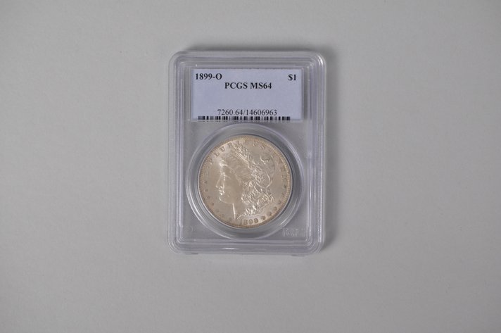 Graded and Slabbed Mint Condition Morgan Silver Dollar