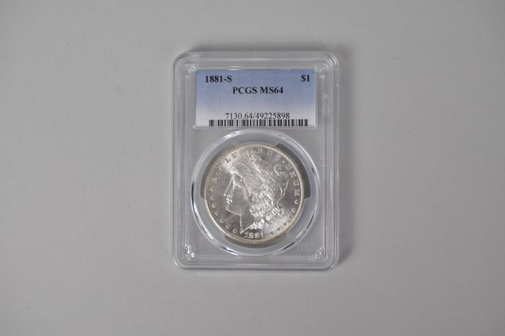 Graded and Slabbed Mint Condition Morgan Silver Dollar