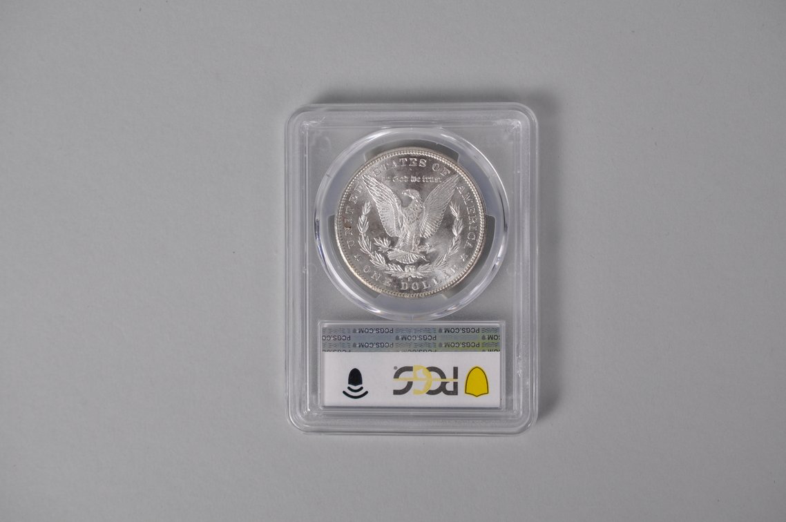 Graded and Slabbed Mint Condition Morgan Silver Dollar, photo 4 of 5