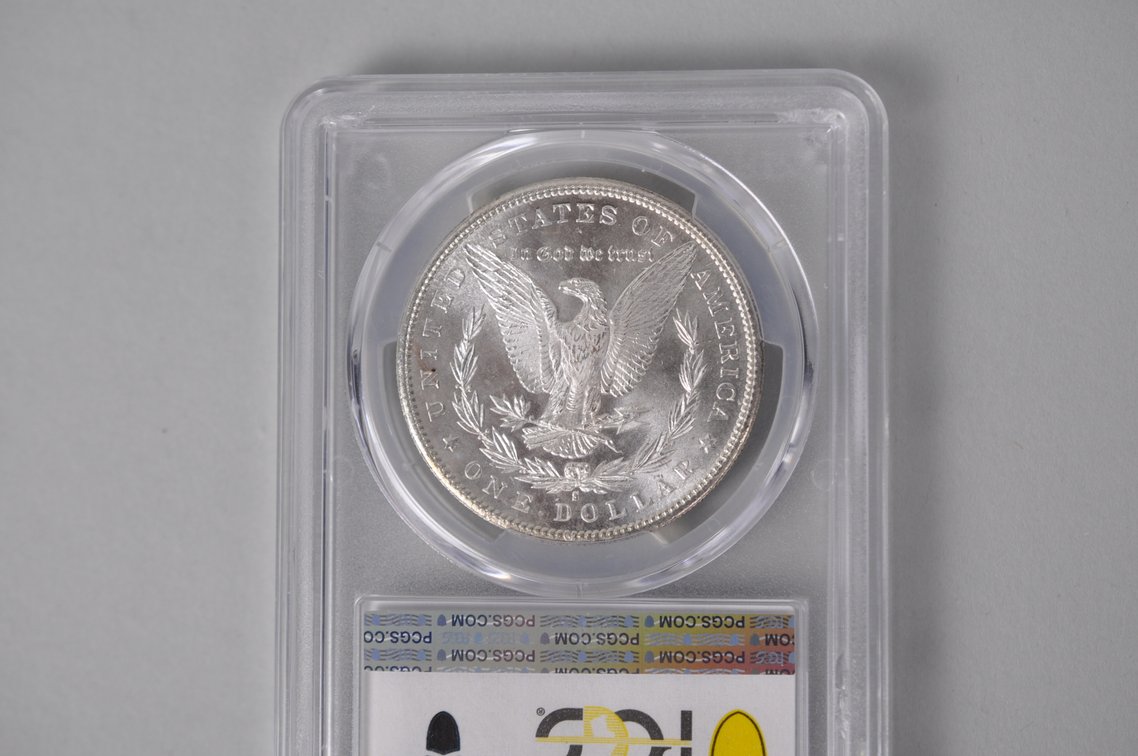 Graded and Slabbed Mint Condition Morgan Silver Dollar, photo 5 of 5