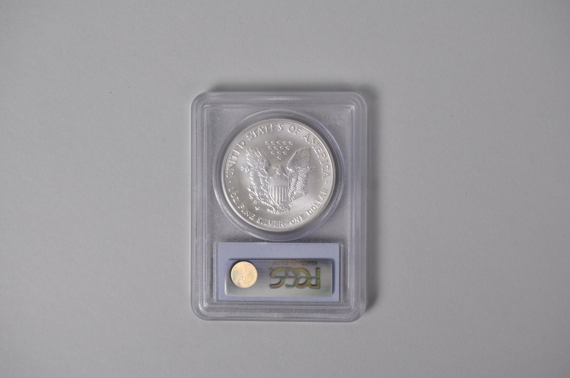 Graded and Slabbed Mint Condition American Silver Eagle, photo 4 of 6