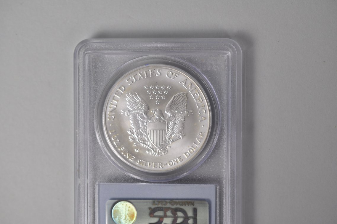 Graded and Slabbed Mint Condition American Silver Eagle, photo 6 of 6