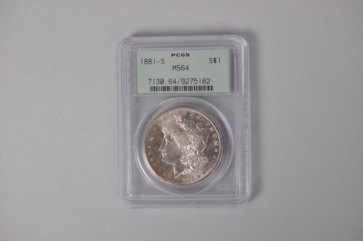 Graded and Slabbed Mint Condition 1881 Morgan Silver Dollar