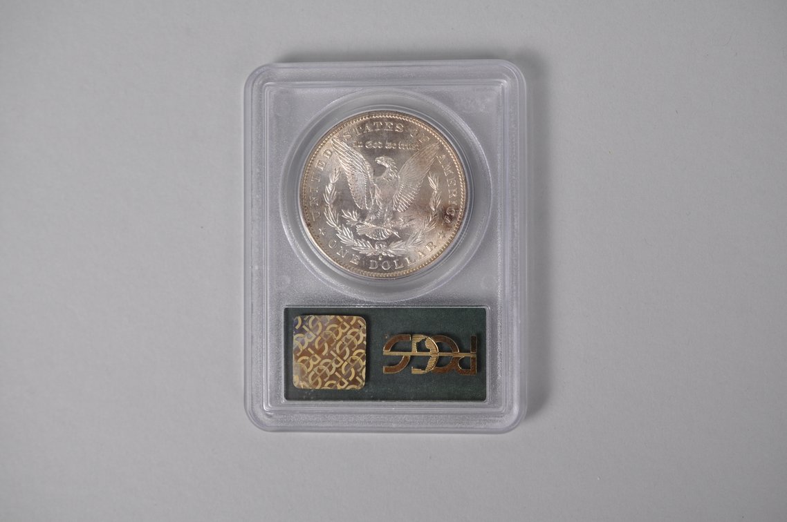 Graded and Slabbed Mint Condition 1881 Morgan Silver Dollar, photo 4 of 5