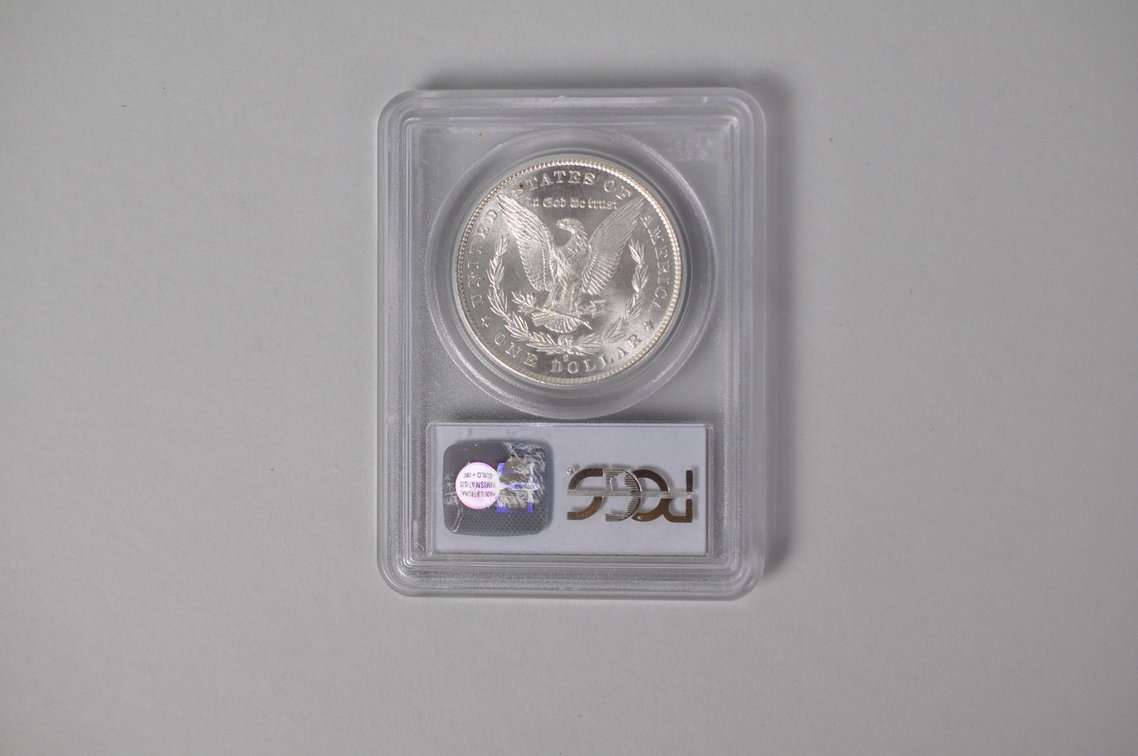 Graded and Slabbed 1880 Mint Condition Morgan Silver Dollar, photo 4 of 5