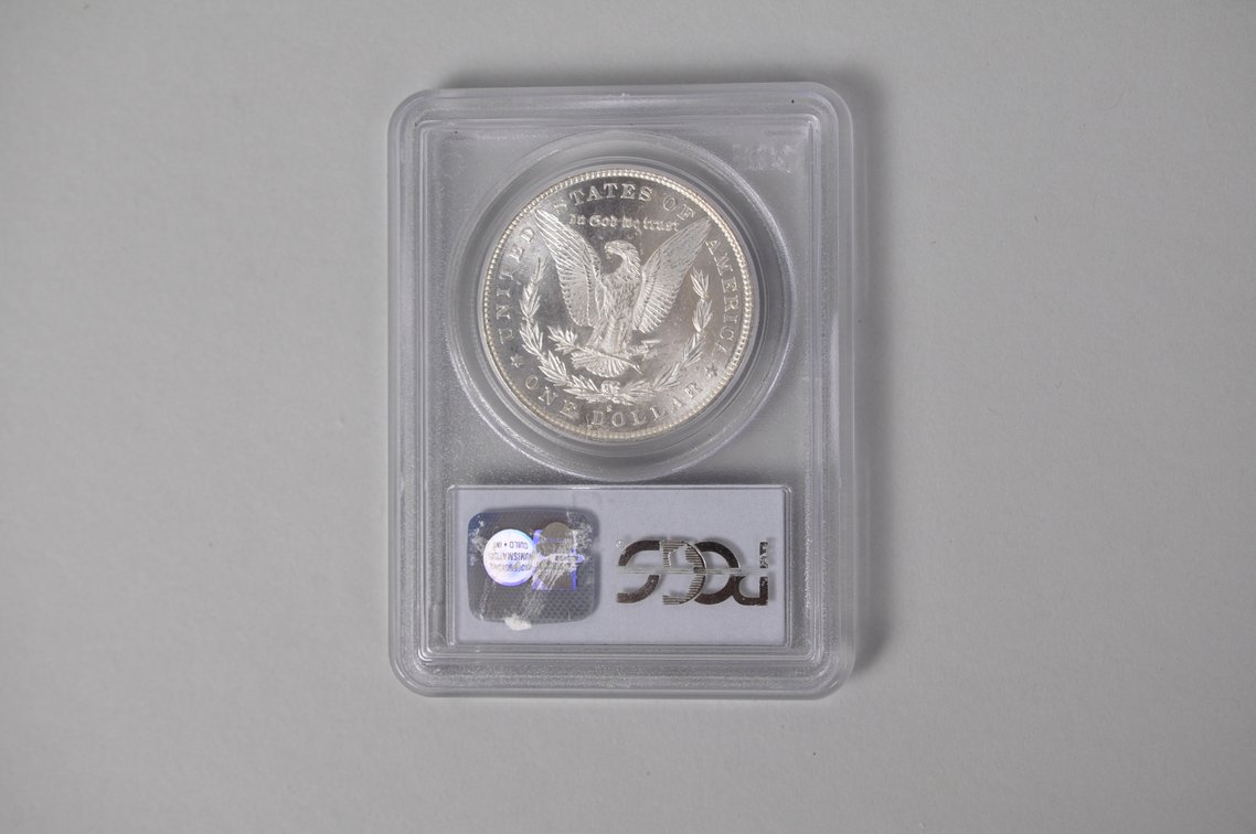 Graded and Slabbed Mint Condition Morgan Silver Dollar, photo 4 of 6
