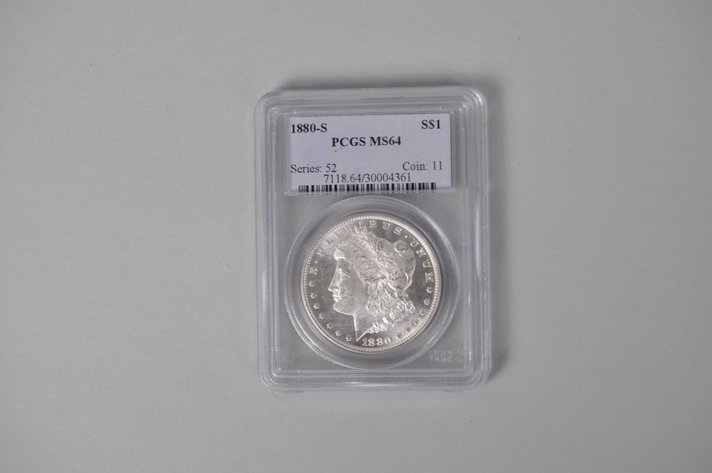 Graded and Slabbed Mint Condition Morgan Silver Dollar